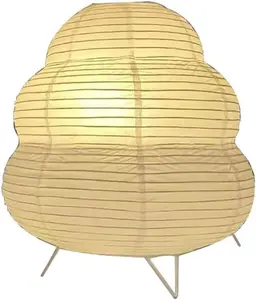 Cute Paper Lamp, Ambient Lighting Lamp, Cozy Accent Side Table Lamp, Small Warm Glow Light for Bedroom Living Room Desk (White, 10inch)