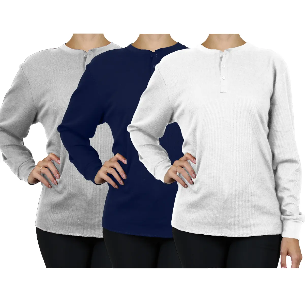 Heather Grey-Navy-White