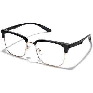 Blue Light Glasses Men Rectangle Large Browline  Gaming Glasses