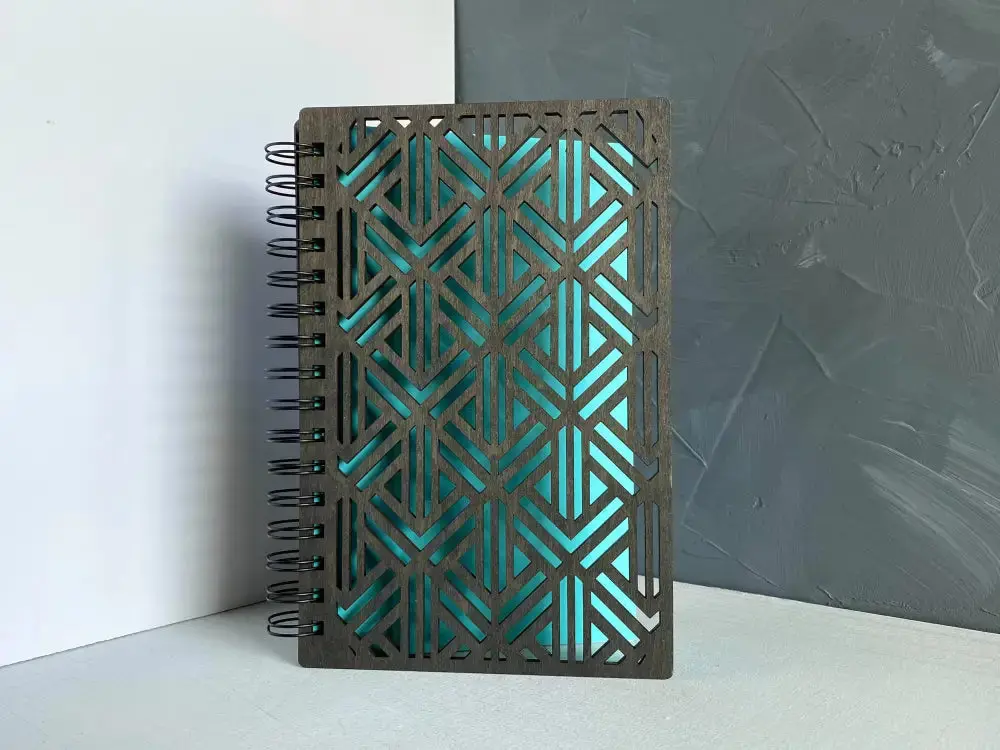 Wood Journal, Geometric Cut Out 2