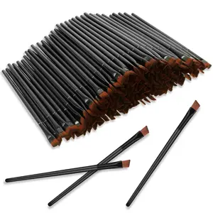 200 Pieces Disposable Angled Eyebrow Brushes Bulk Brow Tint Brush Eye Brow Brush Flat Tapered Eyeliner Brush Tinting Concealer Brush Eye Shadow Applicator Sticks Eye Makeup Brushes Cosmetic