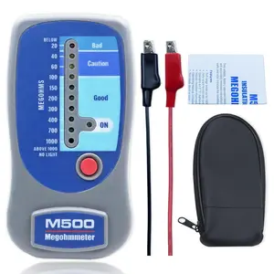 M500 Insulation Tester MEGOHMMETER, Compatible with M500 Megohmmeter, Multimeter Tester, Compressor Tester HVAC, Battery Operated, 1000 Megohms at 500 Volts, with Soft Case