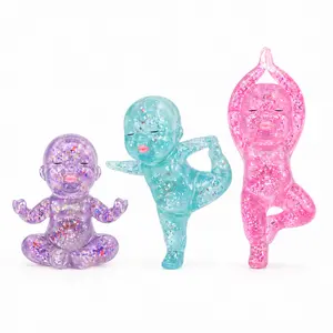 Cute Squishy Baby Doll Stress Relief Toy, Soft Sensory Squeeze Fidget, Collectible Mini Figure Gift for Kids, Teens and Adults