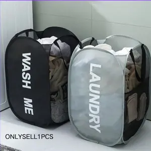 Foldable Laundry Basket with Handle, Home Storage Bin for Dirty Clothes, Durable Organizer for Bathroom & Closet Use, Collapsible Laundry Hamper