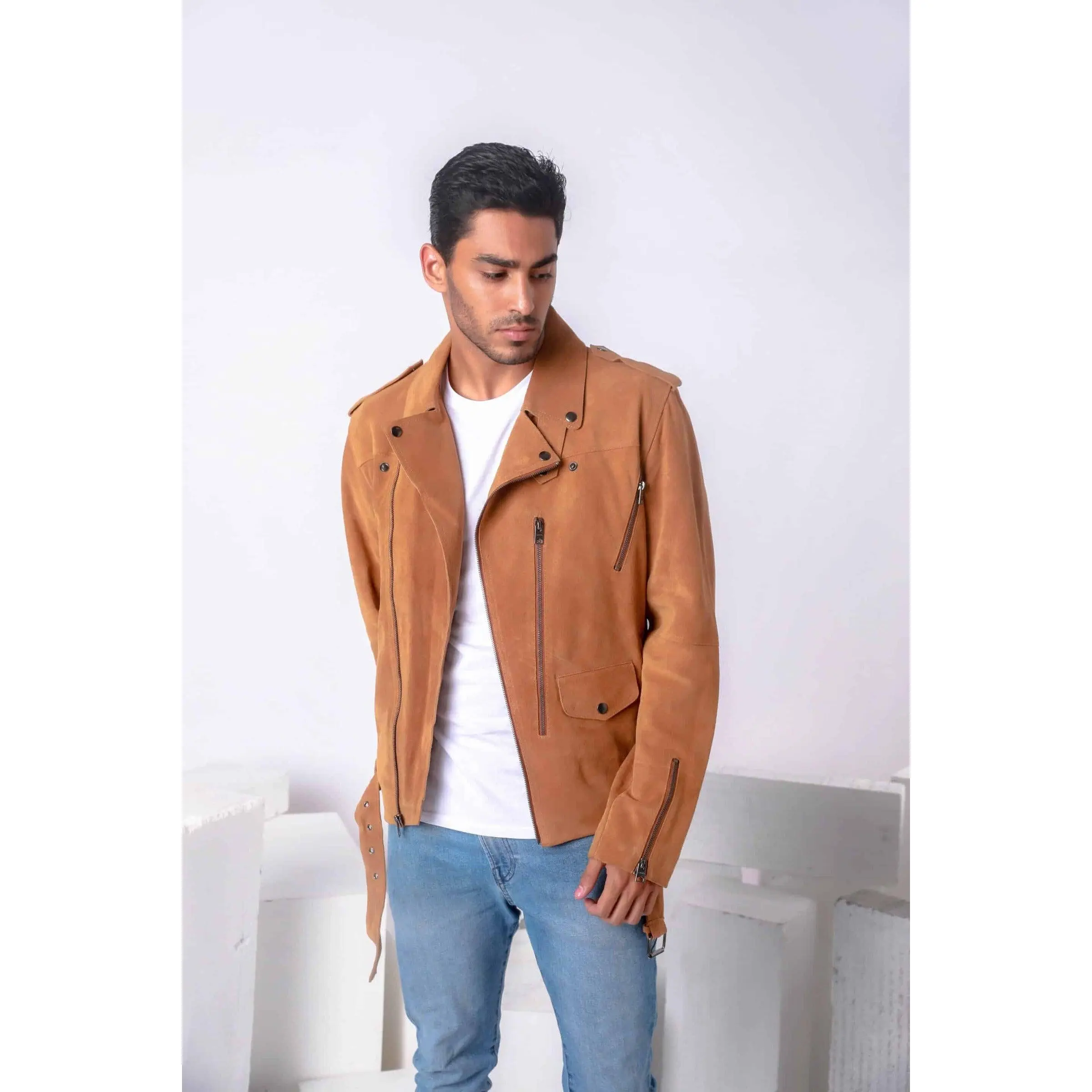 EMPRESS 75 CAMEL SUEDE JACKET