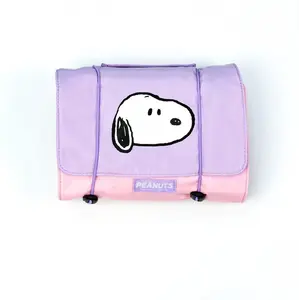 Snoopy Colorful Life Collection Foldable Cosmetic Bag - Adorable Snoopy-Themed Design with Vibrant Colors! Foldable for Compact Storage, Spacious Inside for Makeup/Toiletries Valentine Gift for Girlfriends