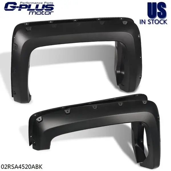 Truck Wheel Fender Flares - 4-Piece Pocket-Riveted Automotive Car Vehicle Accessories, Mudproof Spray Shield Exterior Trim for 2014-2018 Chevy Silverado, 6.5'-8' Bed (Father's Day Gift)