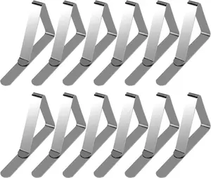12 Pcs Picnic Tablecloth Clips for Outdoor Tables, Premium Table Cloth Clip Holders, Thick Picnic Table Clips for Dining Tables, Metal Table Cloth Holding Clip, Cover Clamps for Tablecloths HAHAYOO BHSMGS