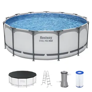 Bestway Steel Pro MAX 13'x48" Round Above Ground Swimming Pool with Pump & Cover Bestway Steel Pro MAX 13'x48" Round Above Ground Swimming Pool with Pump & Cover
