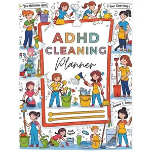 ADHD Cleaning Planner for Adults,Undated Daily Weekly Monthly Yearly Cleaning Schedule and Checklist Organizer with Chore Chart,Notebook ADHD for Neurodivergent Adults