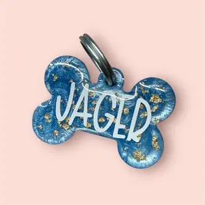 FlakePaw Dog Tag - Full Color Design with Accent Flakes in Various Colors, Featuring the perfect Spark