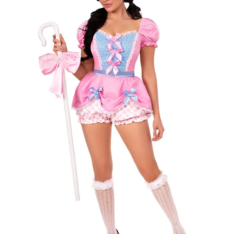 Leg Avenue Women's Vintage Bo Peep Sweetie Character Costume Set - Headband, Bow, Cheeky Update, Drip Dry, Halloween Outfit, Cosplay Aesthetic Attire