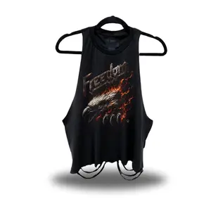 FREEDOM EAGLE ROAD RASH CROP TANK TOP