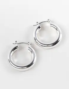 FULL TILT  Womens Sterling Silver Dipped Catch Hoop Earrings
