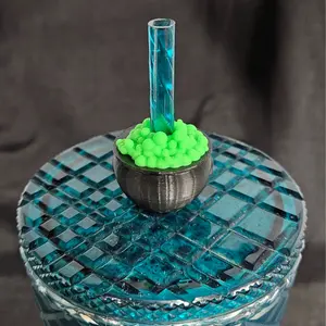 Mini Witches Cauldron Straw Buddy