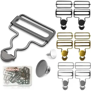 6pcs overall buckles,3 Colors Buckles DIY for Suspenders Dungaree Buckles