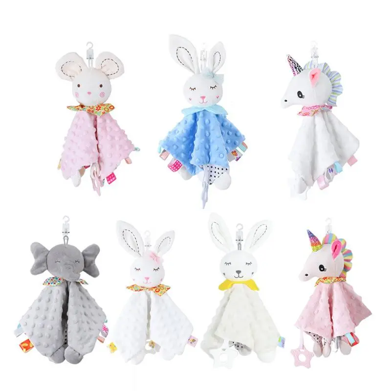 5 Pack Baby Lovey Blankets, Soft Elephant Plush Comfort Toys for Newborns, Baby Soothing Security Blanket, Infant Gift Set for Crib, Stroller & Car Seat