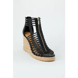 JUST FAB Women Espadrille Wedge Sandal Woven Platform Wedge Heels Summer Casual