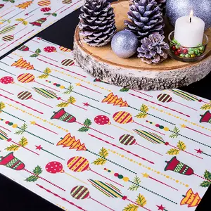 13 X 19 in. Christmas Holiday Cotton Placemats 4/pack Festive Design for Holiday Table Setting