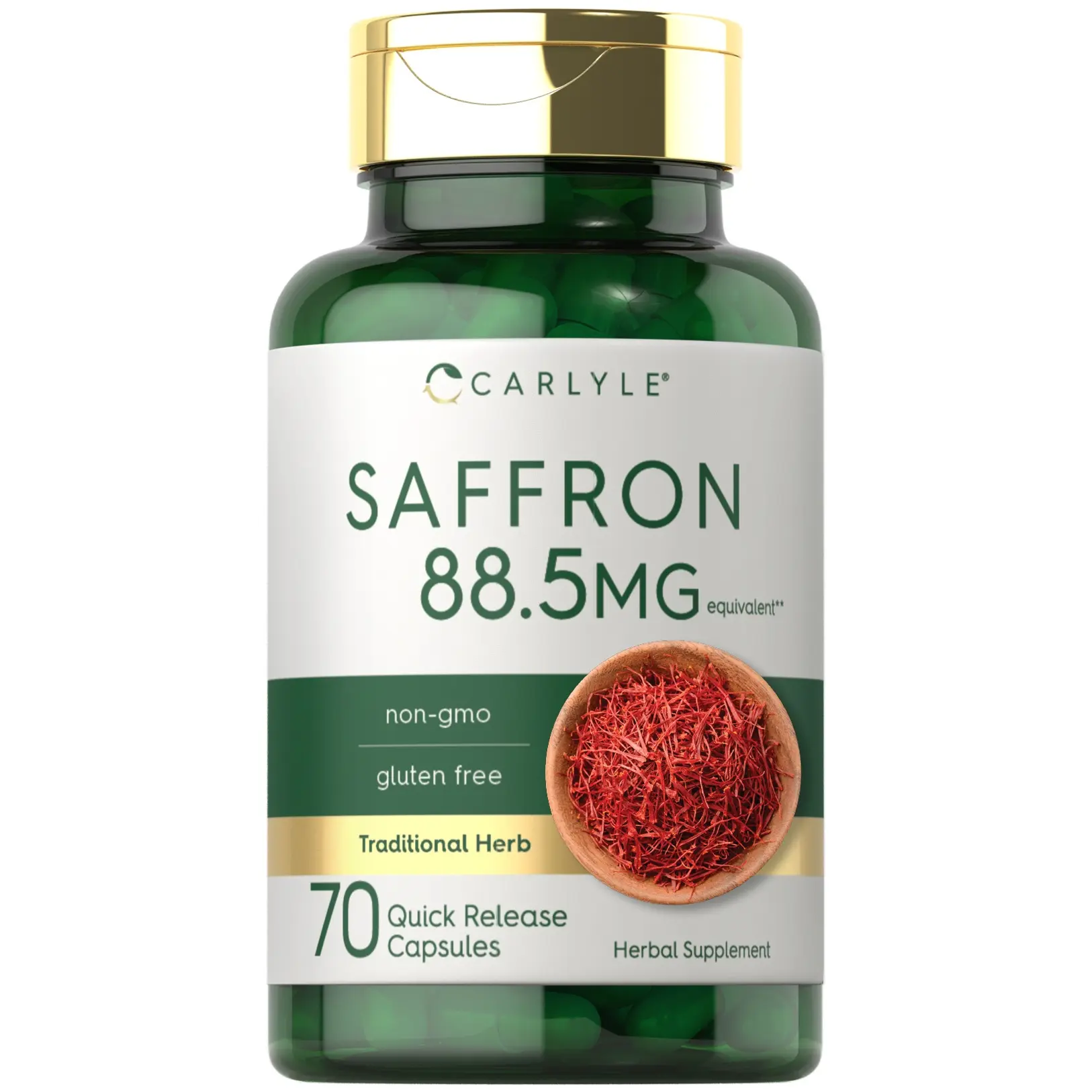 Carlyle Saffron Extract Supplement - 88.5mg - 70 Capsules - Pills For Adults - Non-GMO & Gluten Free Carlyle Saffron Extract Supplement - 88.5mg - 70 Capsules - Pills For Adults - Non-GMO & Gluten Free