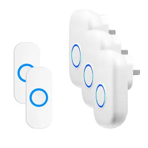 Wireless doorbell for the elderly, Use with long distance, Easy installation, plug-and-play, waterproof, 1000 feet working range, 150m remote control distance, 38 ring tones, 4 levels of adjustable volume, LED flashing light, transmitter IP55, door  bell