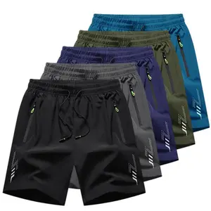 Men's Athletic Shorts Pack Of 5 in Assorted Colors with Zip Pockets and Drawstring Waist for Comfort and Style