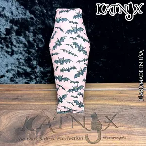 Katnyx Coffin Cat Kicker Toy with Catnip - Bats in Pink