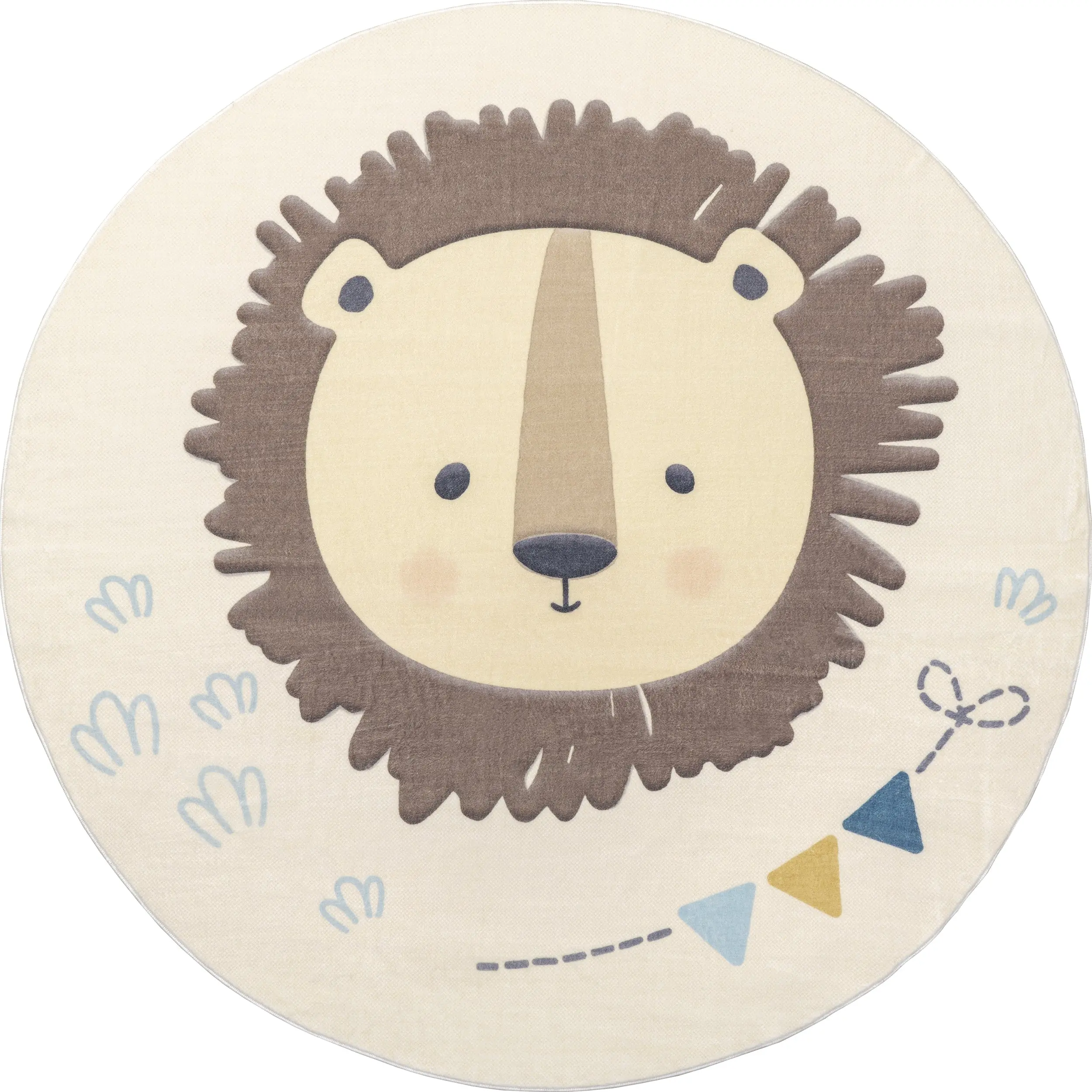 Ellia Cheerful Lion Machine Washable Kids Area Rug