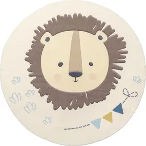 Ellia Cheerful Lion Machine Washable Kids Area Rug Ellia Cheerful Lion Machine Washable Kids Area Rug