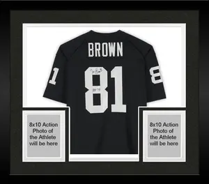 Framed Tim Brown Los Angeles Raiders Autographed Mitchell and Ness 1994 Black Authentic Jersey with "HOF 2015" Inscription - Fanatics Authentic Certified