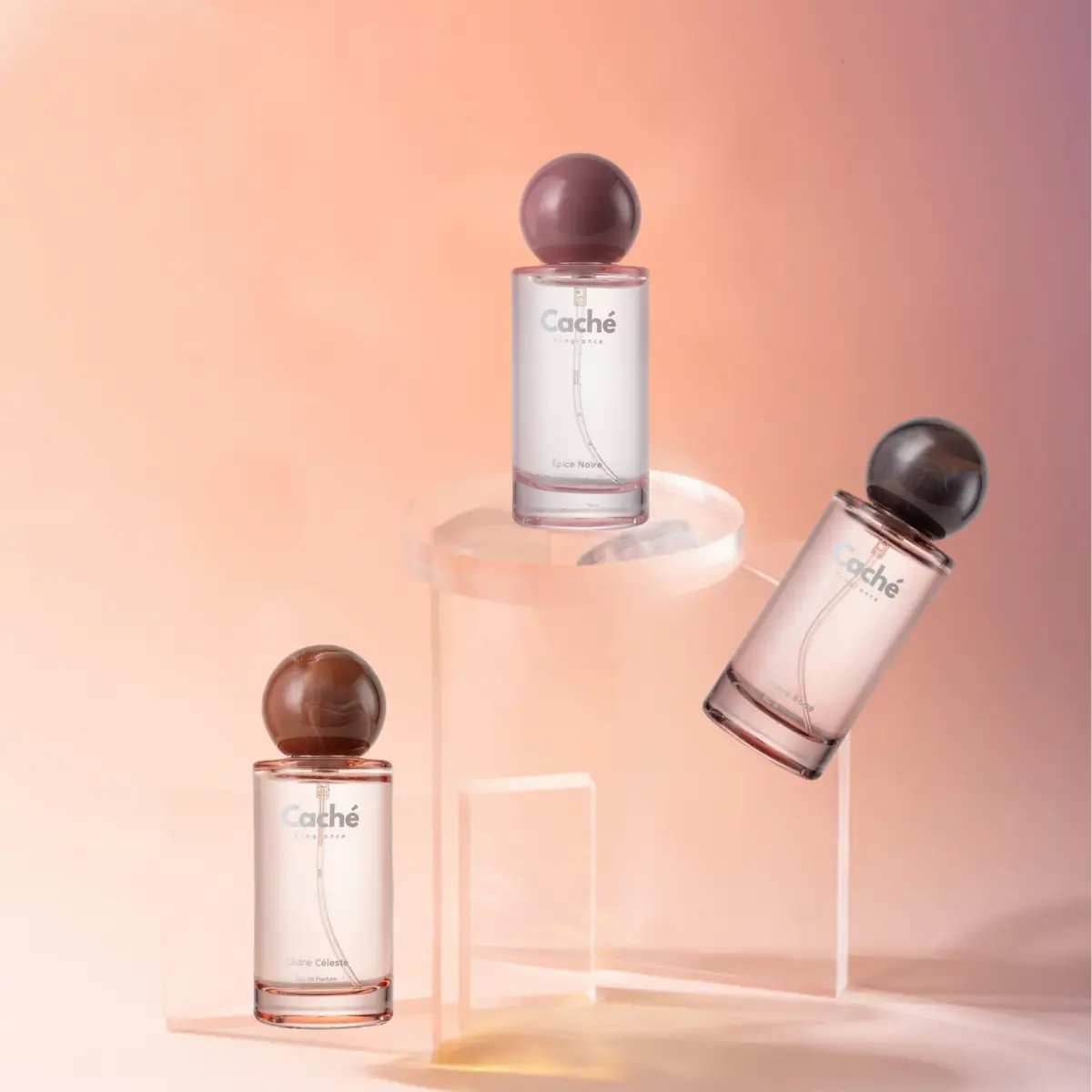 Caché Fragrance | Épice Noire + Ambre Boisé + Cèdre Céleste | Charred Woods Ensemble | Eau De Parfum (3 x 1.7oz / 50ml)