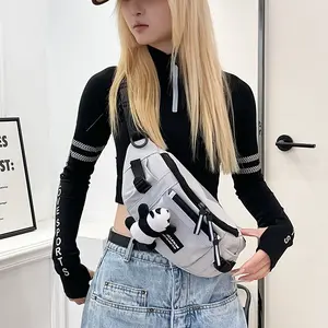ins trendy brand Hong Kong style breast bag men's tooling trend street shooting casual messenger bag, Japanese cycling sports fanny pack women