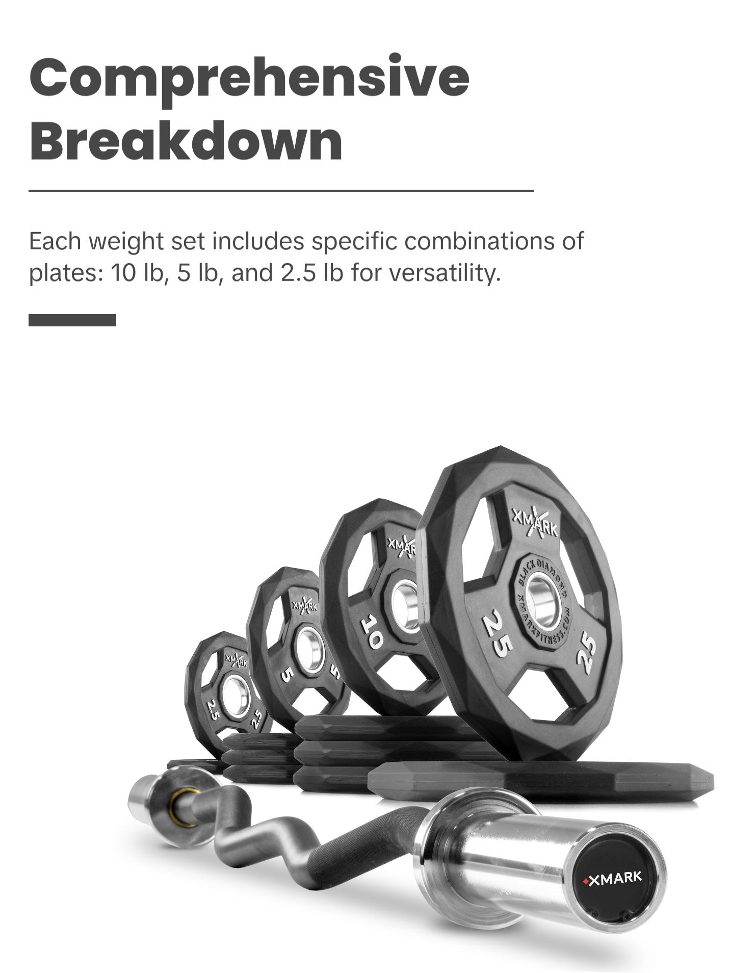Black Diamond® Olympic Weight Plates and Curl Barbell Sets