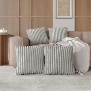 Favorer Laconia 18" x 18" Square Velvet Pillow Covers (Set of 4)