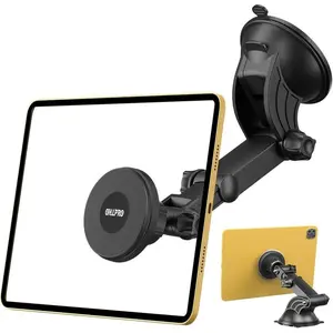OHLPRO Strong Magnetic Car Tablet Holder, 360° Rotating Mount with Telescopic Arm, Washable Suction Cup, Anti-Shake Grip, Adjustable View for Dashboard, Windshield, 5-13 Inch iPad & Smartphones (with Bed Silicone Pad) 360
