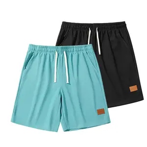 2-Pack Men’s Retro Waffle Shorts – Loose Fit, Slub Fabric, Patch Pocket Design, Breathable Street Style Straight Cut, Drawstring Cuffs — Perfect for Urban Strolls and Outdoor Activities
