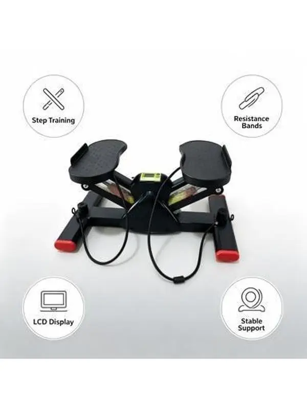 Twist Mini Stepper for Home Exercise - Adjustable Hydraulic Resistance, Heavy-Duty Steel Construction, All-in-1 Fitness Machine for Adults, Space-Saving Portable Design for Apartment & Dorm Ab Core Waist Training
