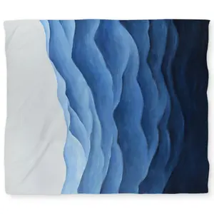 Begin Home Decor C1DCKSW013N58F Blue Ocean Waves Coastal Blue King Size Duvet Cover - Home Decor