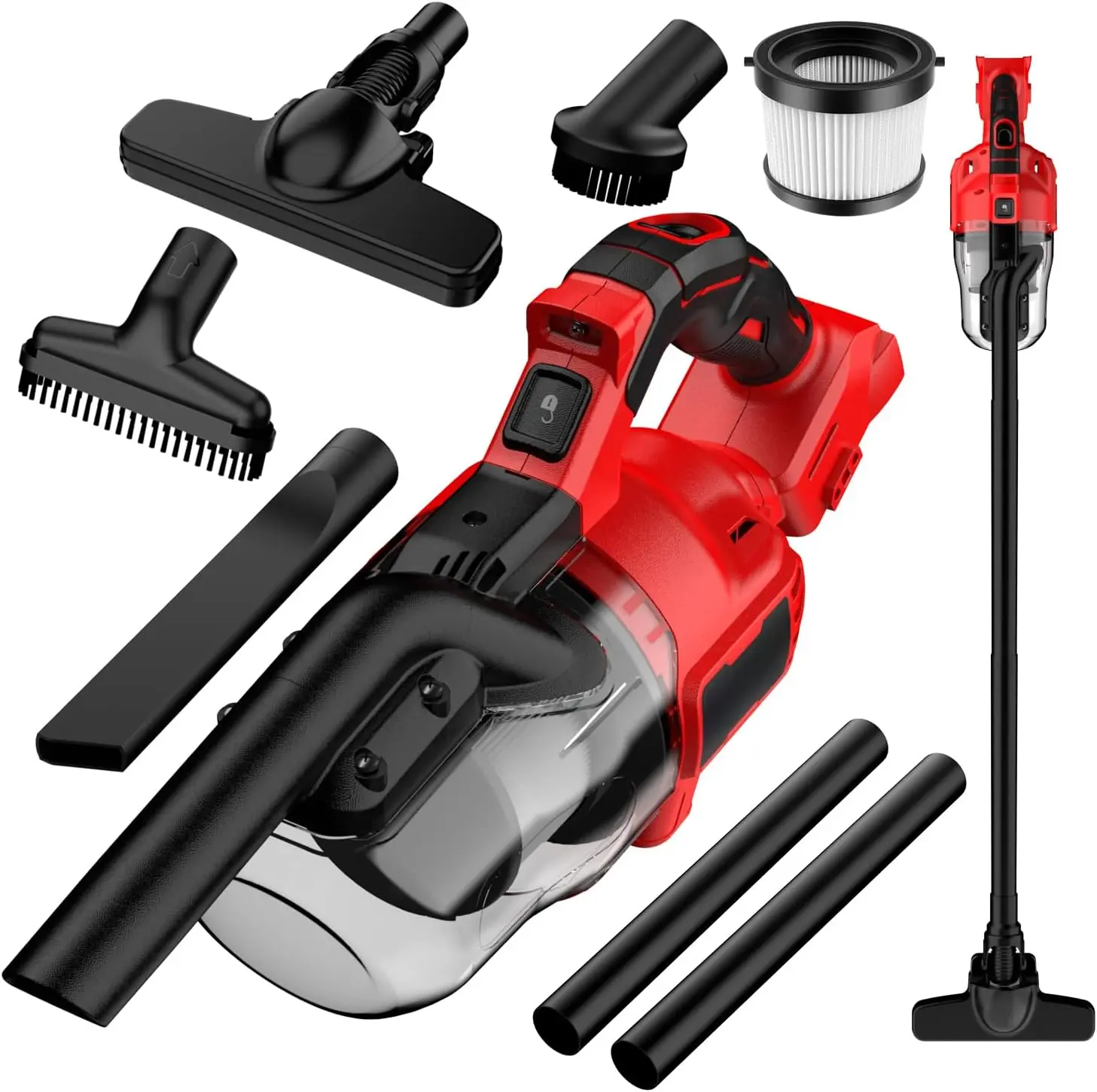 5-in-1 Cordless Handheld Vacuum Cleaner (Bare Tool Only) - Compatible with Milwaukee M18 Battery, 500W Powerful Motor, 46 CFM, HEPA Filter, Multi-Surface for Floor, Car, Portable