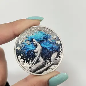 Heads I Get Tail Double Side lucky Coin , 3d mermaid coin,Funny Prank Gifts ,Challenge Coin