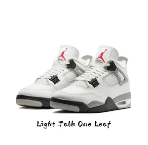 Retro Mid Basketball Sneakers Smooth White Leather Grey Speckled Cement Overlays Red Jumpman Tongue Logo
