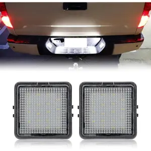 Auto 18-SMD LED License Plate Light Tag Lamp Replacement for Tacoma 2016-2022 & Tundra 2014-2021 Pickup Truck 6000K Diamond White 2-Pieces Tag Lights Assembly, Replace OEM part# 812700C040