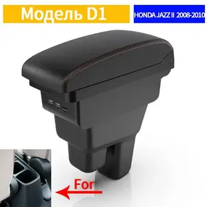 For Honda Jazz II  2008 2009 2010 car armrest storage box interior modification multi-function accessories with USB