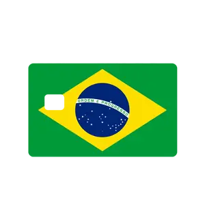Custom Adhesive Stickers Brazil Flag Credit Card Sticker - High Quality, Waterproof, Stain Resistant