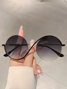 Women's Fashion Round Frame Glasses, Stylish New Design Eyewear for Parties & Daily Use, Elegant Simple Decorative Frames, Trendy Casual Frames, Round Frame Eyeglasses