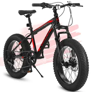 S20109 20 Inch Mountain Bike for Kids and Teenagers with High Carbon Steel Frame Disc Brakes Durable Wide Tires Front Suspension 7-Speed Ideal for Snow and Off-Road Riding