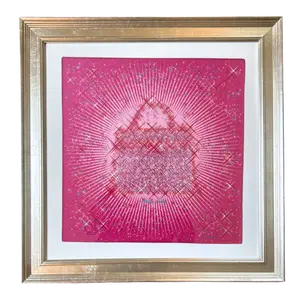 Magic Kelly Pink Framed Vintage Silk Scarf 24"