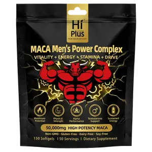 HiPlus Men's Testosterone Boosters Power Complex Support  with Shilajit,Maca,Ashwagandha & Ginseng |   Energy, Stamina & Focus - Supports Testosterone 150/300 Softgels Summervibes