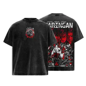 Uchiha Clan Madara Sasuke Shisui Obito Vintage Washed T-Shirt with Sharingan Anime Graphic Tee Design | Heavy Cotton Oversized Streetwear Dark Ninja Manga Shirt Gift for Naruto Fans