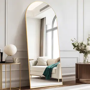 FurniChic Haven - Full Length Mirror with Stand Wall Mirror, Aluminum Frame Sturdy Structure, room decor Minimalist